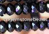 CRB2652 15.5 inches 3.5*5mm faceted rondelle black spinel beads