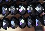 CRB2653 15.5 inches 4*6mm faceted rondelle black spinel beads