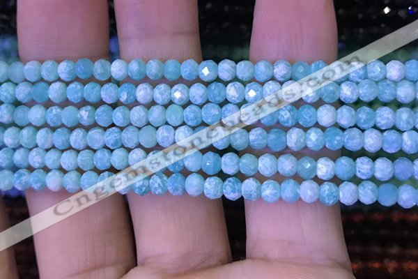 CRB2669 15.5 inches 3*4mm faceted rondelle amazonite beads