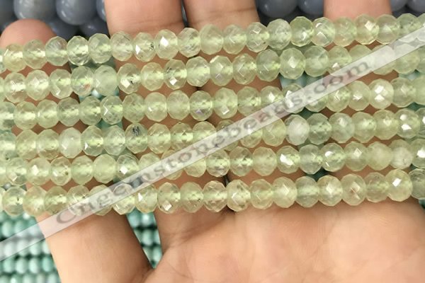 CRB2671 15.5 inches 4*6mm faceted rondelle prehnite beads