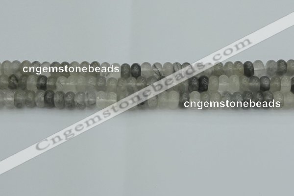 CRB2805 15.5 inches 4*6mm rondelle cloudy quartz beads wholesale