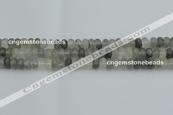 CRB2806 15.5 inches 5*8mm rondelle cloudy quartz beads wholesale