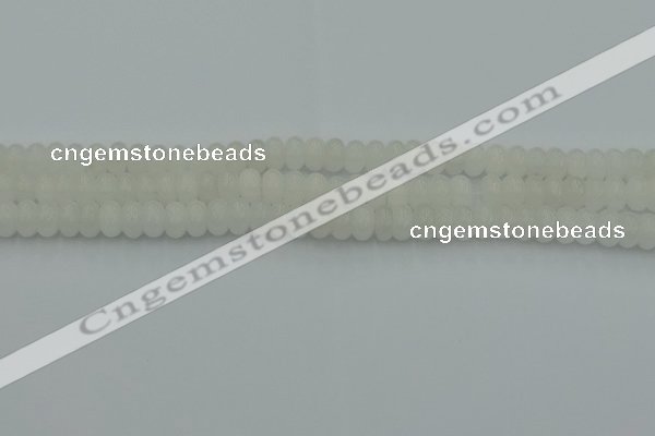 CRB2810 15.5 inches 4*6mm rondelle white jade beads wholesale