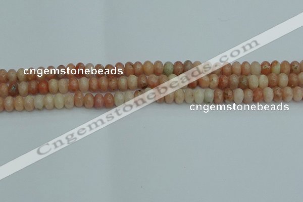 CRB2840 15.5 inches 4*6mm rondelle red plum blossom jade beads