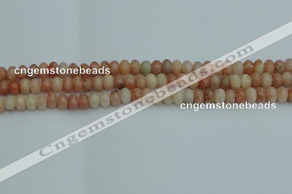 CRB2841 15.5 inches 5*8mm rondelle red plum blossom jade beads