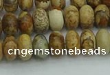 CRB2856 15.5 inches 5*8mm rondelle picture jasper beads