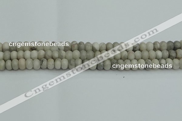 CRB2861 15.5 inches 5*8mm rondelle grey agate beads