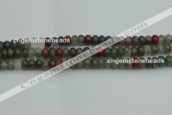 CRB2872 15.5 inches 6*10mm rondelle blood jasper beads