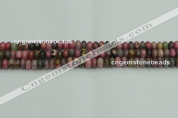 CRB2885 15.5 inches 4*6mm rondelle rhodonite beads wholesale