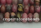 CRB2886 15.5 inches 5*8mm rondelle rhodonite beads wholesale