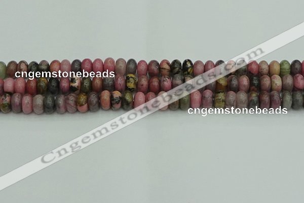CRB2886 15.5 inches 5*8mm rondelle rhodonite beads wholesale