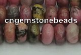 CRB2887 15.5 inches 6*10mm rondelle rhodonite beads wholesale