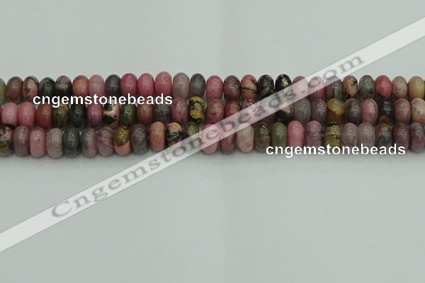 CRB2887 15.5 inches 6*10mm rondelle rhodonite beads wholesale