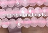 CRB3000 15.5 inches 3*4mm faceted rondelle rose quartz beads