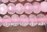 CRB3001 15.5 inches 4*6mm faceted rondelle rose quartz beads