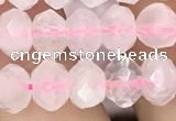 CRB3002 15.5 inches 6*8mm faceted rondelle rose quartz beads