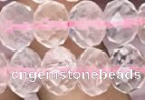 CRB3003 15.5 inches 8*10mm faceted rondelle rose quartz beads