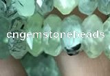 CRB3017 15.5 inches 6*12mm faceted rondelle prehnite beads