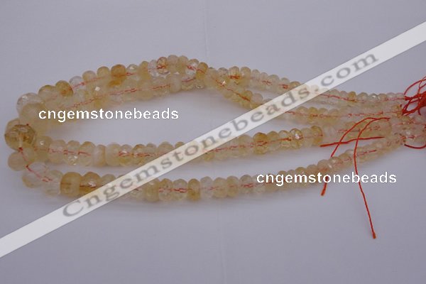 CRB302 15.5 inches 5*8mm - 10*14mm faceted rondelle citrine beads