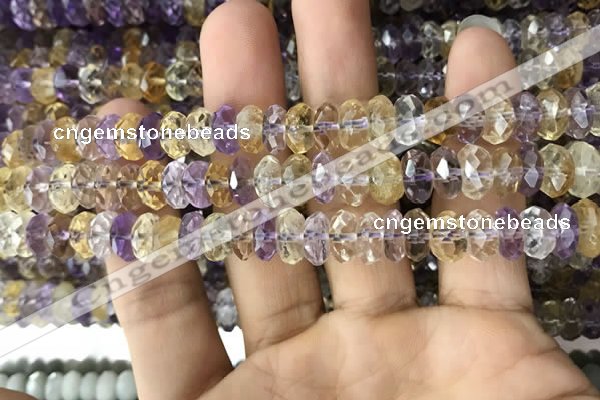 CRB3020 15.5 inches 5*9mm faceted rondelle ametrine beads