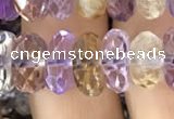 CRB3021 15.5 inches 6*11mm faceted rondelle ametrine beads