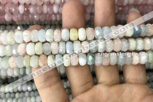 CRB3025 15.5 inches 6*9mm faceted rondelle morganite beads