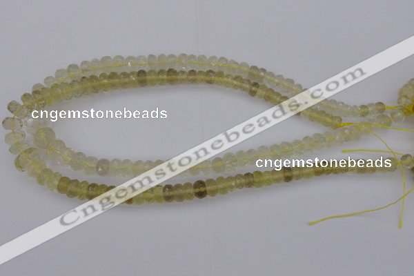 CRB303 15.5 inches 5*8mm - 10*14mm faceted rondelle lemon quartz beads