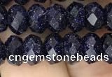 CRB3034 15.5 inches 5*8mm faceted rondelle blue goldstone beads