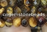 CRB3039 15.5 inches 4*6mm faceted rondelle yellow tiger eye beads