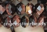 CRB3043 15.5 inches 6*8mm faceted rondelle red tiger eye beads