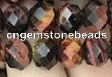 CRB3044 15.5 inches 8*10mm faceted rondelle red tiger eye beads