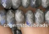 CRB3050 15.5 inches 6*10mm faceted rondelle labradorite beads