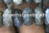 CRB3051 15.5 inches 6*12mm faceted rondelle labradorite beads