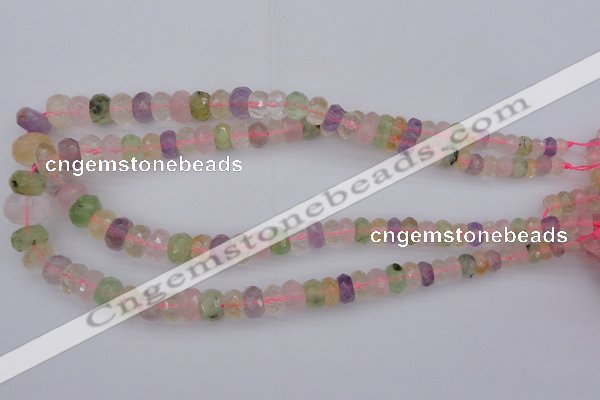 CRB306 5*8mm - 10*14mm faceted rondelle multicolor quartz beads