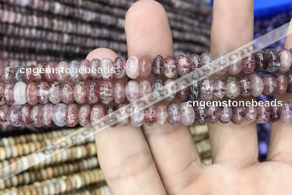 CRB3067 15.5 inches 5*8mm rondelle strawberry quartz beads