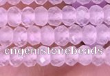 CRB3101 15.5 inches 2*3mm faceted rondelle tiny rose quartz beads