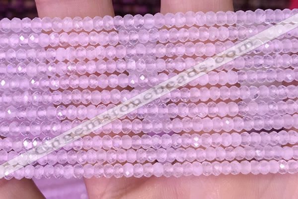 CRB3101 15.5 inches 2*3mm faceted rondelle tiny rose quartz beads