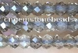 CRB3105 15.5 inches 2*3mm faceted rondelle tiny smoky quartz beads