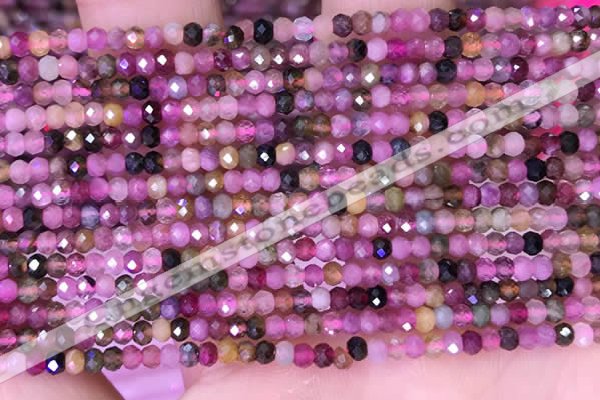 CRB3108 15.5 inches 2*3mm faceted rondelle tiny tourmaline beads