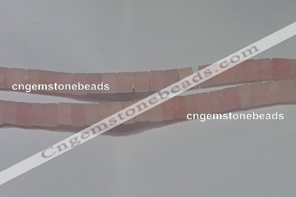 CRB311 15.5 inches 8*12mm tyre matte rose quartz beads wholesale