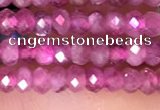 CRB3110 15.5 inches 2*3mm faceted rondelle tiny pink tourmaline beads