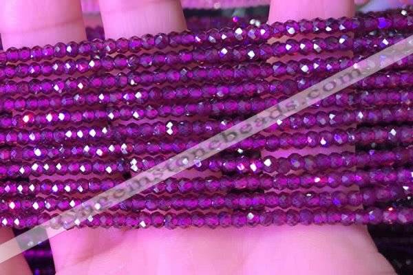 CRB3112 15.5 inches 2*3mm faceted rondelle tiny garnet beads