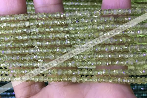 CRB3115 15.5 inches 2*3mm faceted rondelle tiny peridot beads