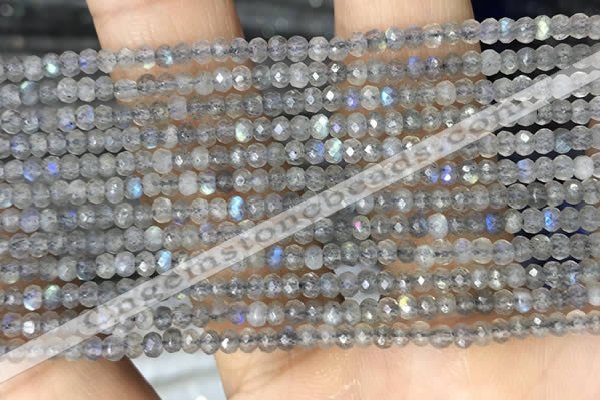 CRB3121 15.5 inches 2*3mm faceted rondelle tiny labradorite beads