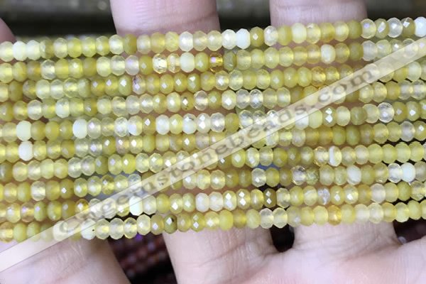 CRB3124 15.5 inches 2*3mm faceted rondelle tiny yellow opal beads