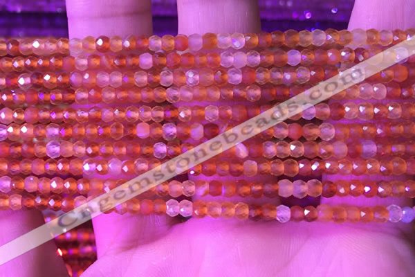 CRB3126 15.5 inches 2*3mm faceted rondelle tiny red agate beads