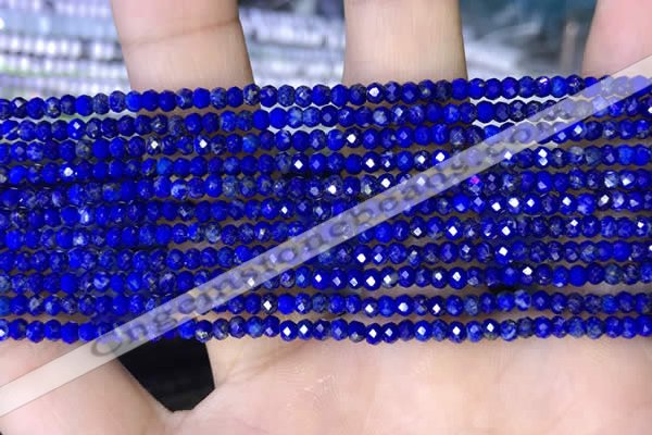 CRB3130 15.5 inches 2*3mm faceted rondelle tiny lapis lazuli beads