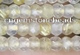 CRB3148 2.5*4mm faceted rondelle tiny golden rutilated quartz beads