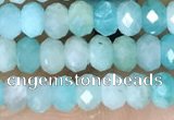 CRB3155 15.5 inches 2.5*4mm faceted rondelle tiny amazonite beads