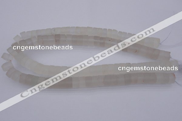 CRB316 15.5 inches 8*12mm tyre white crystal gemstone beads